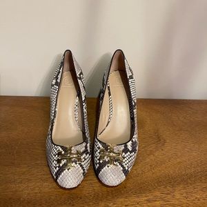 Tory Burch snakeskin print wedge heel size 10.5